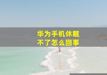 华为手机休眠不了怎么回事