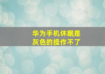 华为手机休眠是灰色的操作不了