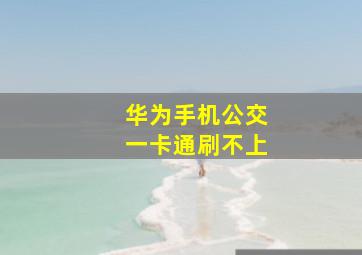 华为手机公交一卡通刷不上