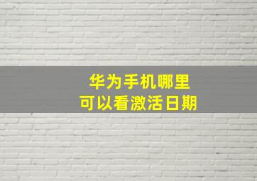 华为手机哪里可以看激活日期