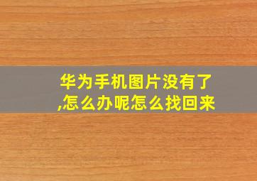 华为手机图片没有了,怎么办呢怎么找回来