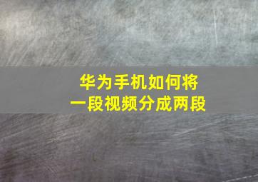 华为手机如何将一段视频分成两段