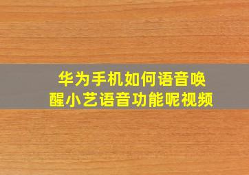 华为手机如何语音唤醒小艺语音功能呢视频