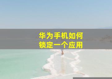 华为手机如何锁定一个应用