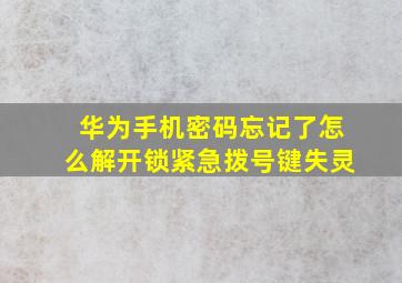 华为手机密码忘记了怎么解开锁紧急拨号键失灵