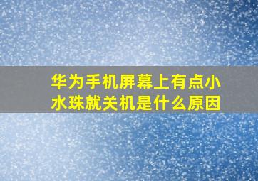 华为手机屏幕上有点小水珠就关机是什么原因