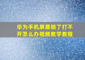 华为手机屏幕锁了打不开怎么办视频教学教程