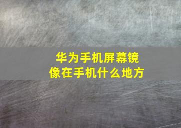 华为手机屏幕镜像在手机什么地方