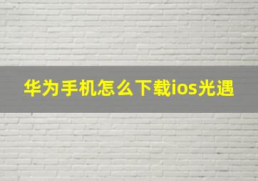 华为手机怎么下载ios光遇