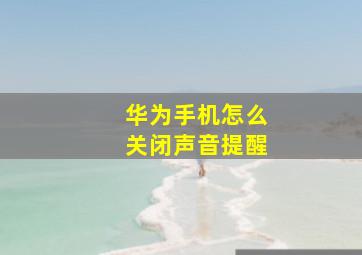 华为手机怎么关闭声音提醒