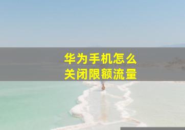 华为手机怎么关闭限额流量