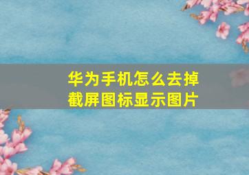 华为手机怎么去掉截屏图标显示图片