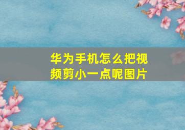 华为手机怎么把视频剪小一点呢图片