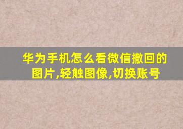 华为手机怎么看微信撤回的图片,轻触图像,切换账号