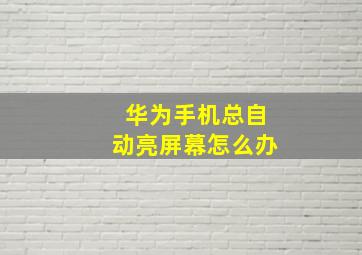 华为手机总自动亮屏幕怎么办