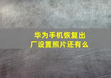 华为手机恢复出厂设置照片还有么