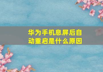 华为手机息屏后自动重启是什么原因