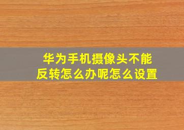 华为手机摄像头不能反转怎么办呢怎么设置