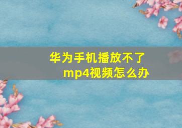 华为手机播放不了mp4视频怎么办