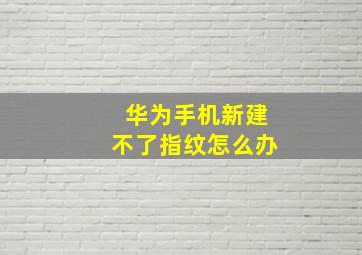 华为手机新建不了指纹怎么办