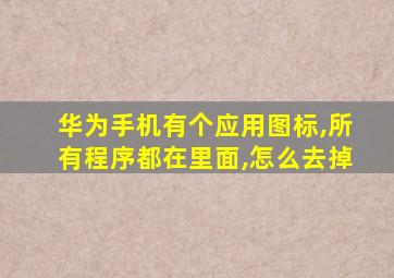 华为手机有个应用图标,所有程序都在里面,怎么去掉