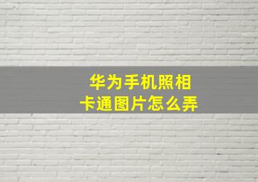 华为手机照相卡通图片怎么弄