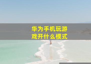 华为手机玩游戏开什么模式