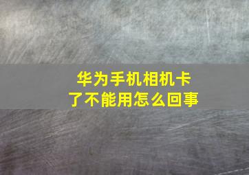 华为手机相机卡了不能用怎么回事