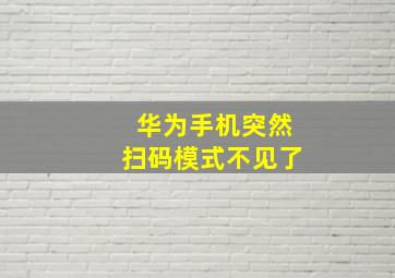 华为手机突然扫码模式不见了