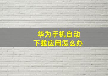 华为手机自动下载应用怎么办