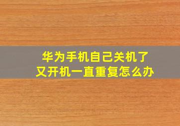 华为手机自己关机了又开机一直重复怎么办