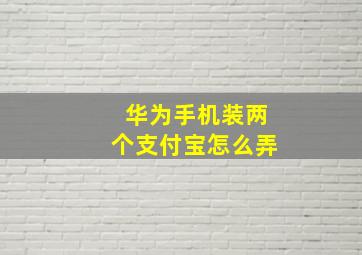 华为手机装两个支付宝怎么弄