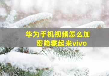 华为手机视频怎么加密隐藏起来vivo