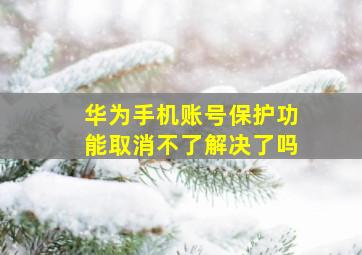 华为手机账号保护功能取消不了解决了吗