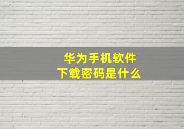 华为手机软件下载密码是什么