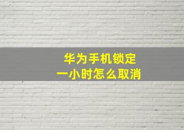 华为手机锁定一小时怎么取消