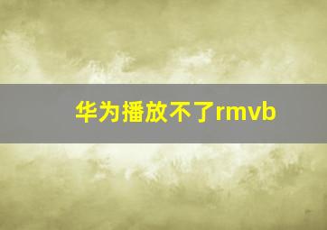 华为播放不了rmvb