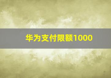 华为支付限额1000