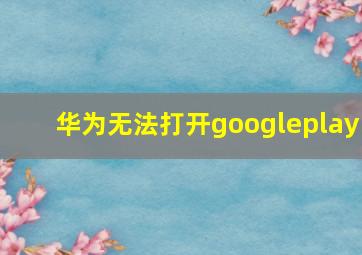 华为无法打开googleplay