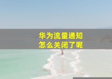 华为流量通知怎么关闭了呢