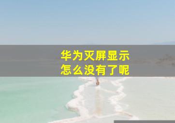 华为灭屏显示怎么没有了呢