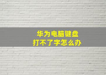 华为电脑键盘打不了字怎么办