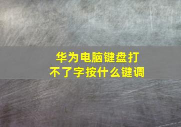 华为电脑键盘打不了字按什么键调