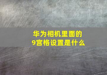 华为相机里面的9宫格设置是什么