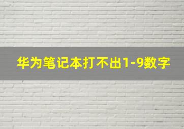 华为笔记本打不出1-9数字