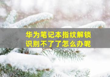 华为笔记本指纹解锁识别不了了怎么办呢