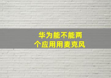 华为能不能两个应用用麦克风