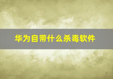 华为自带什么杀毒软件