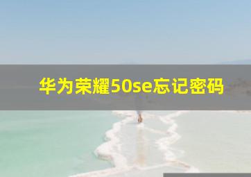 华为荣耀50se忘记密码