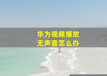 华为视频播放无声音怎么办